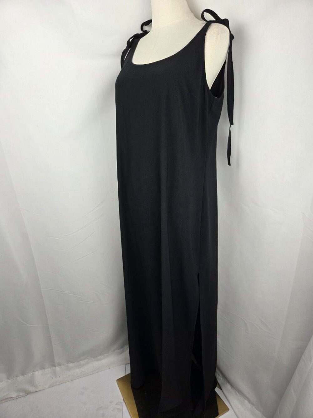 Lulus Salt Water Breeze Tie-Strap Maxi Dress Size M Scoop Neckline Black EUC - Picture 6 of 13